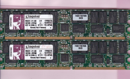 2GB 2x1GB PC2100R DDR-266 ECC REG KINGSTON KTM5037/2G IBM 40P9486 RAM KIT DDR1 - Picture 1 of 2
