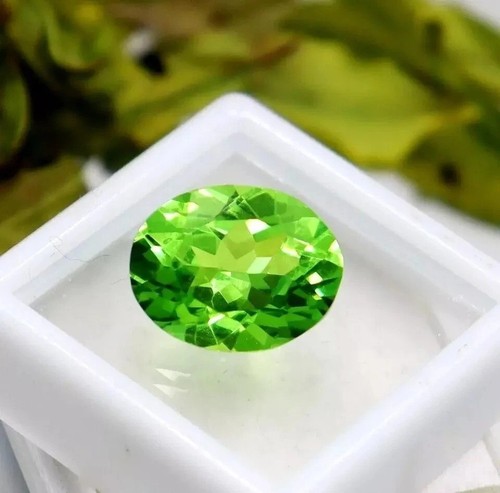 Top Quality Green Peridot Oval Cut 8+ Ct Natural Loose Gemstone For Ring Making - Picture 6 of 7