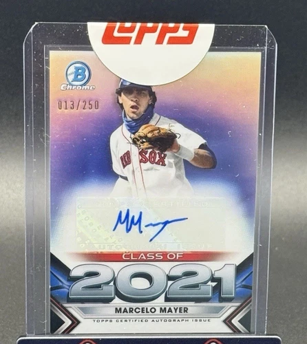 2021 Bowman Draft #013/250 Class of 2021 Autographs Marcelo Mayer Boston Red Sox