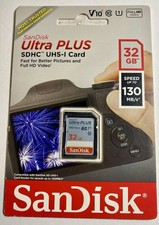 SanDisk Ultra PLUS 32 GB SDHC UHS-I Card New / Sealed, Free shipping 