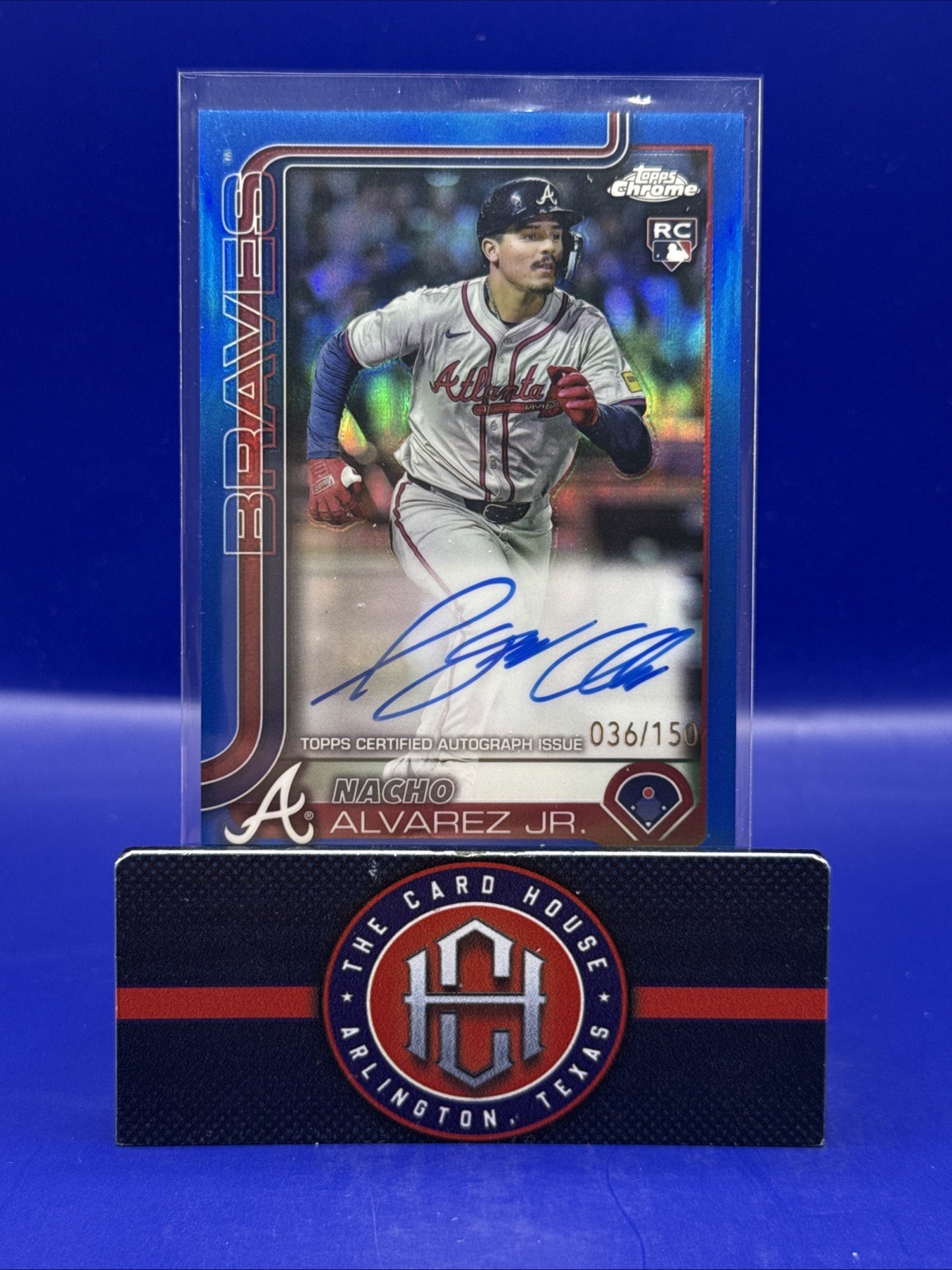 2025 Topps Chrome Nacho Alvarez Jr. Rookie RC Blue Auto /150 Braves XS1