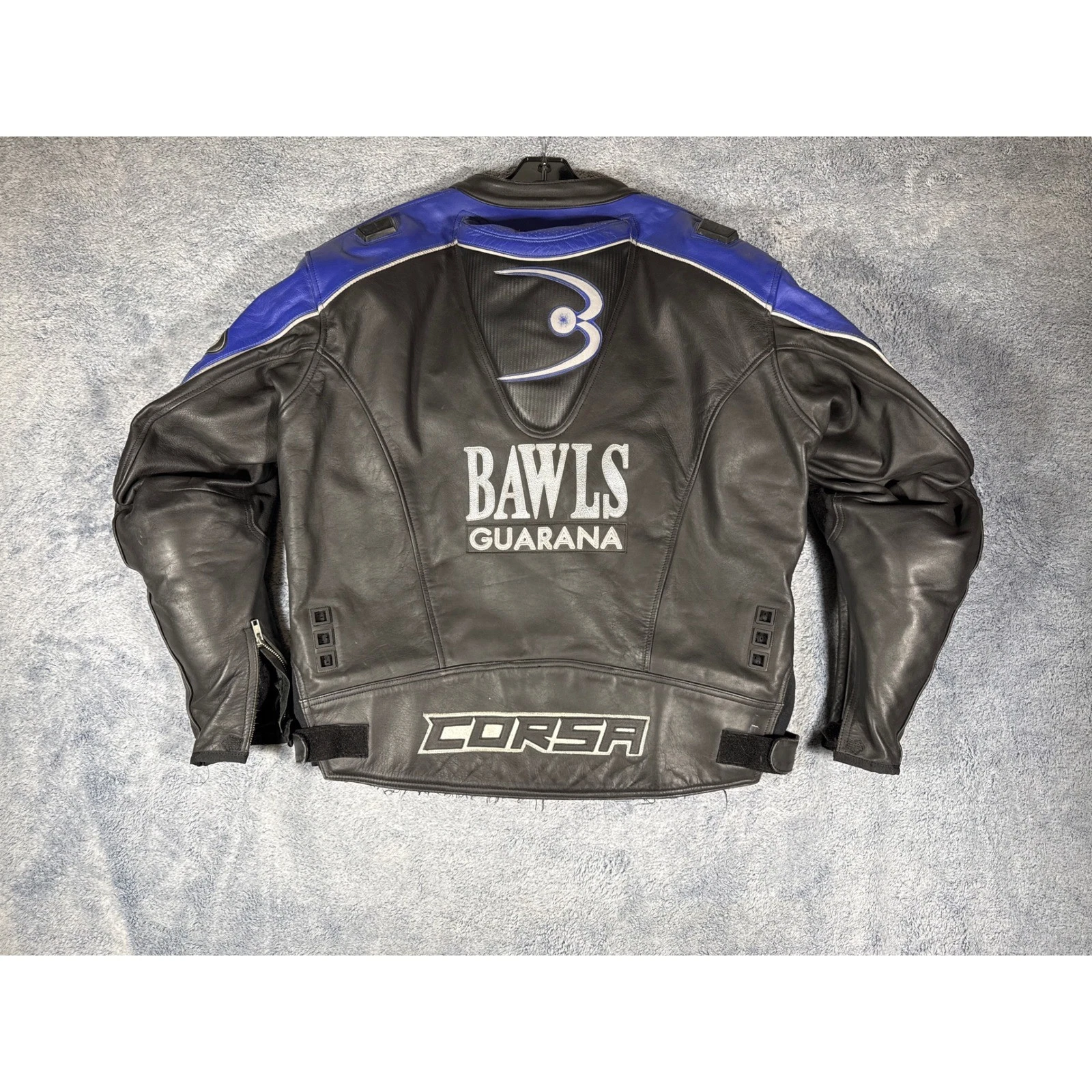 Corsa Bawls Guarana Leather Motorcycle Racing Jacket Mens 52 Black Blue Motul - product detail image 8