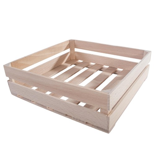 Small Square Wooden Crates Decorative Display Box Organisation Basket Plan Wood - Picture 9 of 31