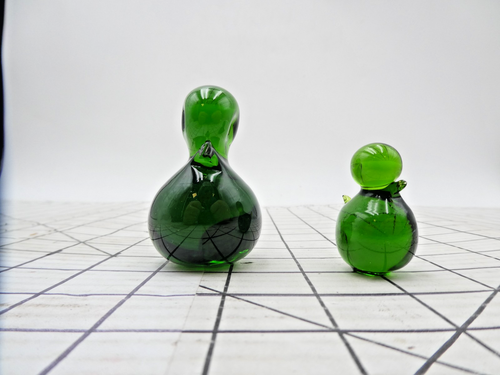 Vintage Sweden Green Art Glass Birds set of 2 (3 inch and 2 inch)Figurine - Picture 4 of 8