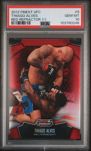 Rare 1/1 Thiago Alves Red Refractor PSA 10 GEM MINT 2012 Topps Finest UFC #9 
