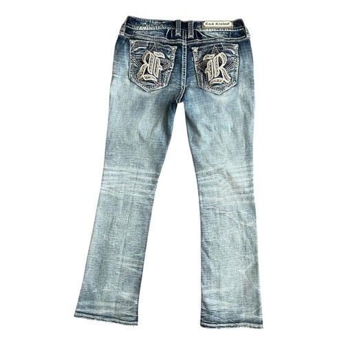 Rock Revival Mid-Rise Bootcut Jeans Damen Gr. 30 Stretch BH Verziert - Bild 7 von 15