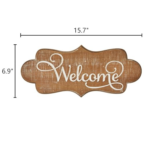 Hanging Farmhouse Outdoor Welcome Sign for Front Door 16 Inches, Distressed - Picture 3 of 7