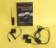 Fujifilm X-T20 camera accessories, time lapse attachment, remote unit, book