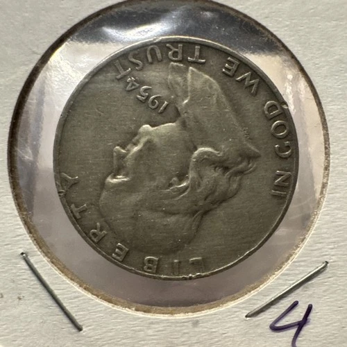 FRANKLIN HALF DOLLAR, 1954-D, 90% SILVER