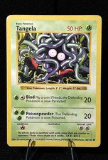 Pokémon Tangela 66/102 Base Set Shadowless Regular Grass MP Vintage TCG Card
