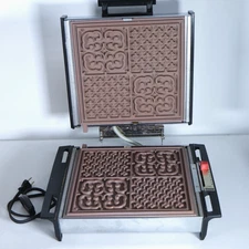 Vintage Dominion Waffle Pizzelle Maker Grill Reversible Model 1251 Working