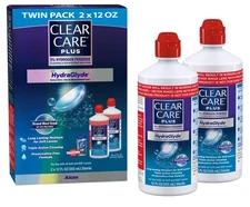 Clear Care Plus Cleaning Solution with Lens Case, Twin Pack, Multi, 12 Oz, Pa...