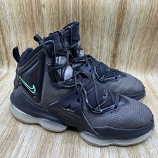 Nike LeBron 19 Men's Size 11.5 Black Anthracite Green Glow Shoes CZ0203-003