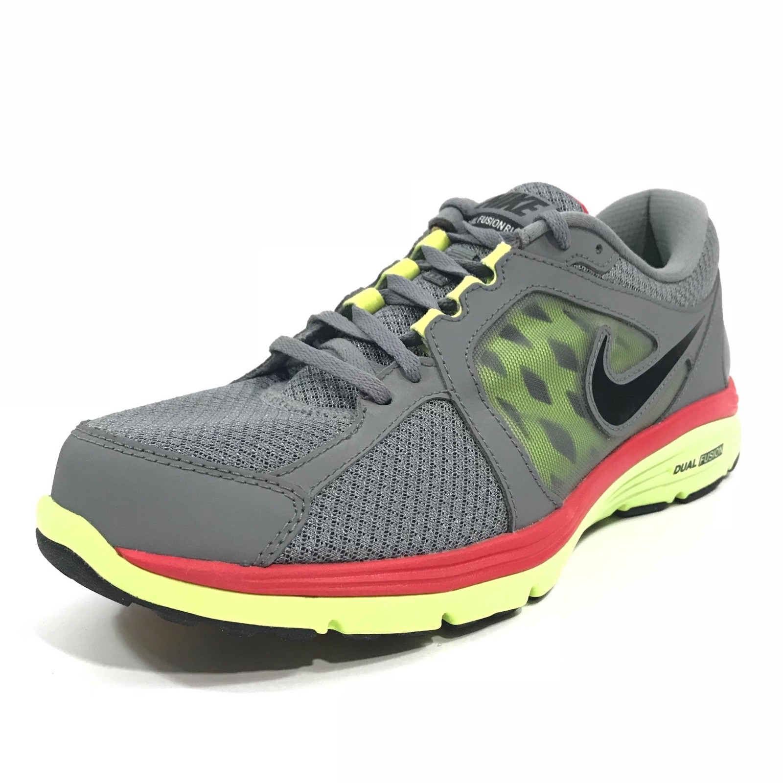 Nike Mens Dual Fusion Running Trainer Shoes Gray Red Yellow Sz 10.5 525760-002 Nike Mens Dual Fusion Running Trainer Shoes Gray Red Yellow Sz 10.5 525760-002