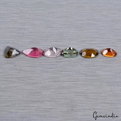 6 Pcs Natural Tourmaline 6-7mm Mix Cut Multi Color Loose Gemstones 3.80 Cts - Picture 5 of 5