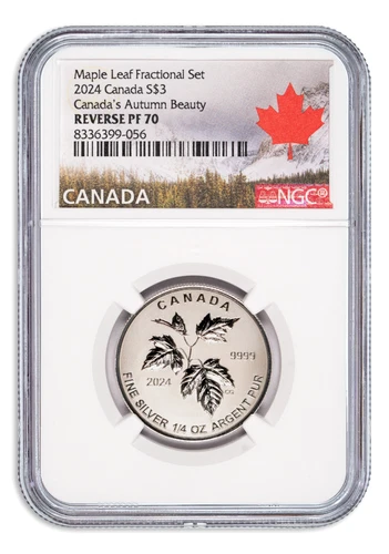2024 $3 Canada Autumn Beauty Silver 1/4 oz Reverse Proof NGC PF70