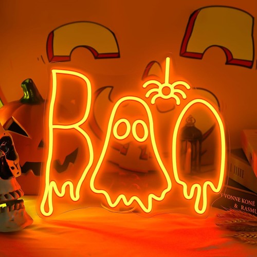 Happy Halloween Neon Sign LED Light Pumpkin Wall Decor Bedroom Home Bar Party - Picture 4 of 21