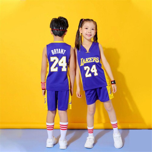 Kids Basketball Kit Tank Tops Shorts Training Suit Boys Girls Tracksuit Outfits⊰ - Bild 13 von 26