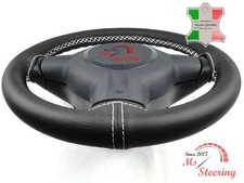 FÜR LINCOLN AVIATOR 03-06 SCHWARZ LEDERLENKRADBEZUG, WEISS 2 STIT