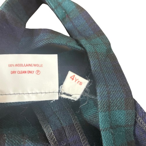 Salopette Mosbrook bambino lana taglia 4 anni bottone elefante nero orologio tartan plaid - Foto 3 di 14