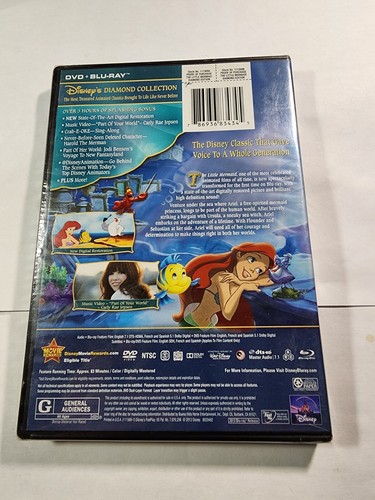 The Little Mermaid Diamond Edition Blu-ray / DVD Factory Sealed D3 - Picture 2 of 2