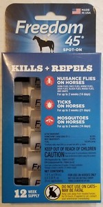 Freedom 45 Spot on for Horses 12 Week Supply Kills Ticks and Repels Flies