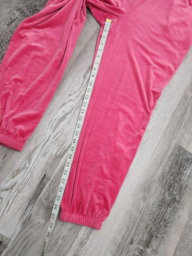 Juicy Courture Jumpsuit Extra Large Hot Pink Velour Crushed Velvet Y2k Pockets - Picture 7 of 8