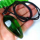 1 Strand Green Crystal Glass Facet Teardrop Pendant Braided Rope Necklace By8905