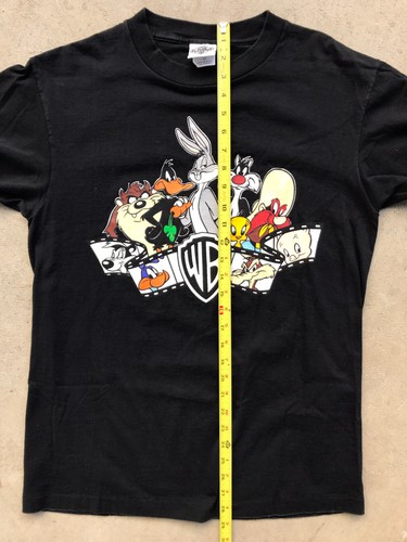 Camiseta de colección de Warner Bros Looney Tunes mediana negra ropa 1991 años 90 - Imagen 9 de 9