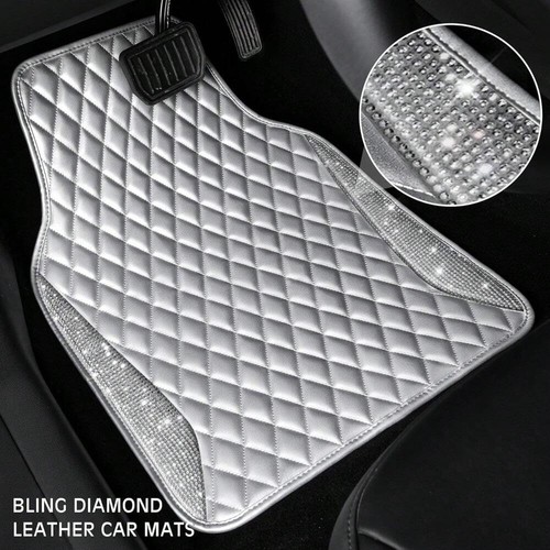 Bling Leather Car Mats Shining Diamond Floor Mats Sparkly Glitter Crystal Rhines - Picture 5 of 48