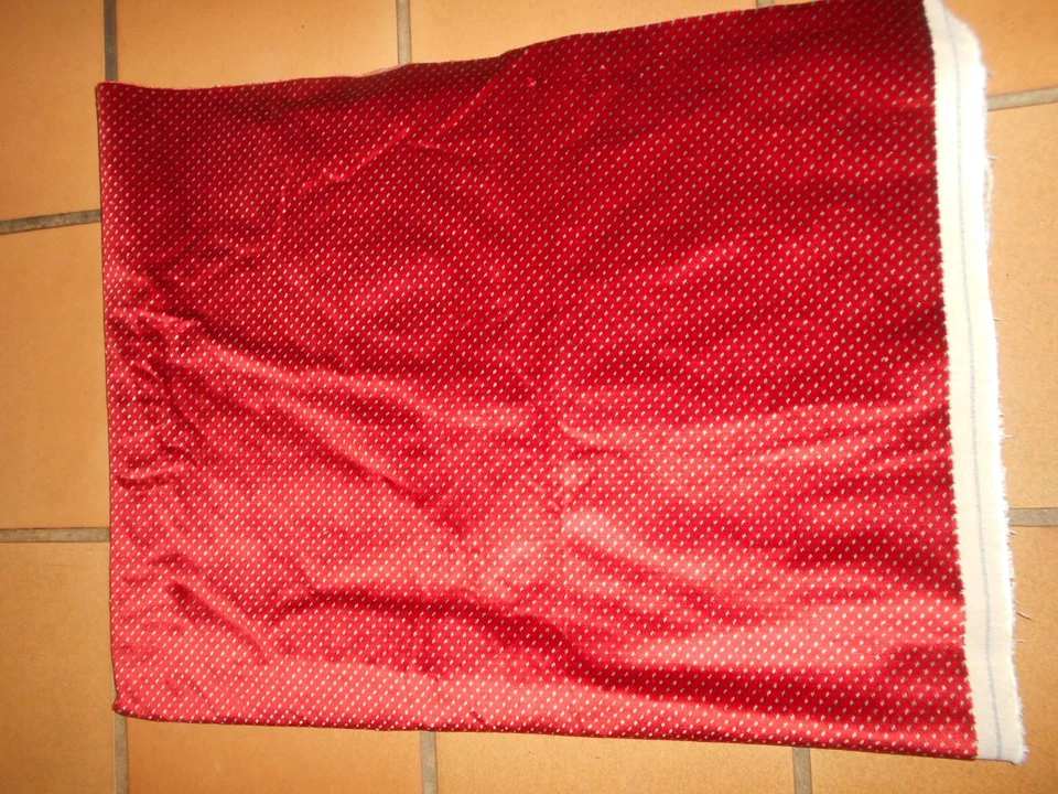 Ancien tissu d'ameublement velours épais imprimé 220/145 - Photo 2/3