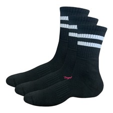 3 Pairs Men's Cotton Cushioned Athletic Crew Socks, Breathable, Uk Size 6-11