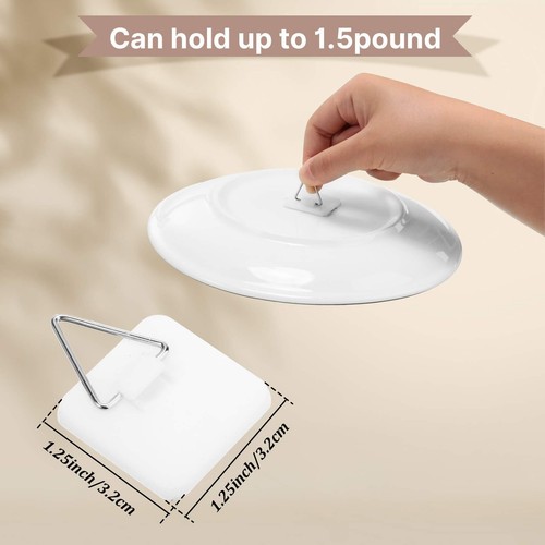 40 Pcs Invisible Plate Hangers Wall Self-Adhesive Hanging Hooks Plate Holders - Picture 6 of 6
