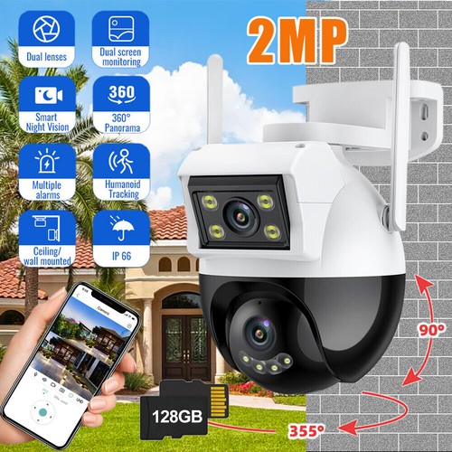 Dual Lens 2MP + 2MP WiFi IP WLAN Kamera Outdoor PTZ Home Security IR Kamera - Bild 6 von 23