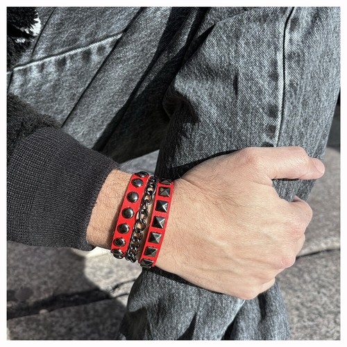 Nietenarmband Unisex Punk Verstellbares Gotisches Armband Mit Stickern - Bild 10 von 29
