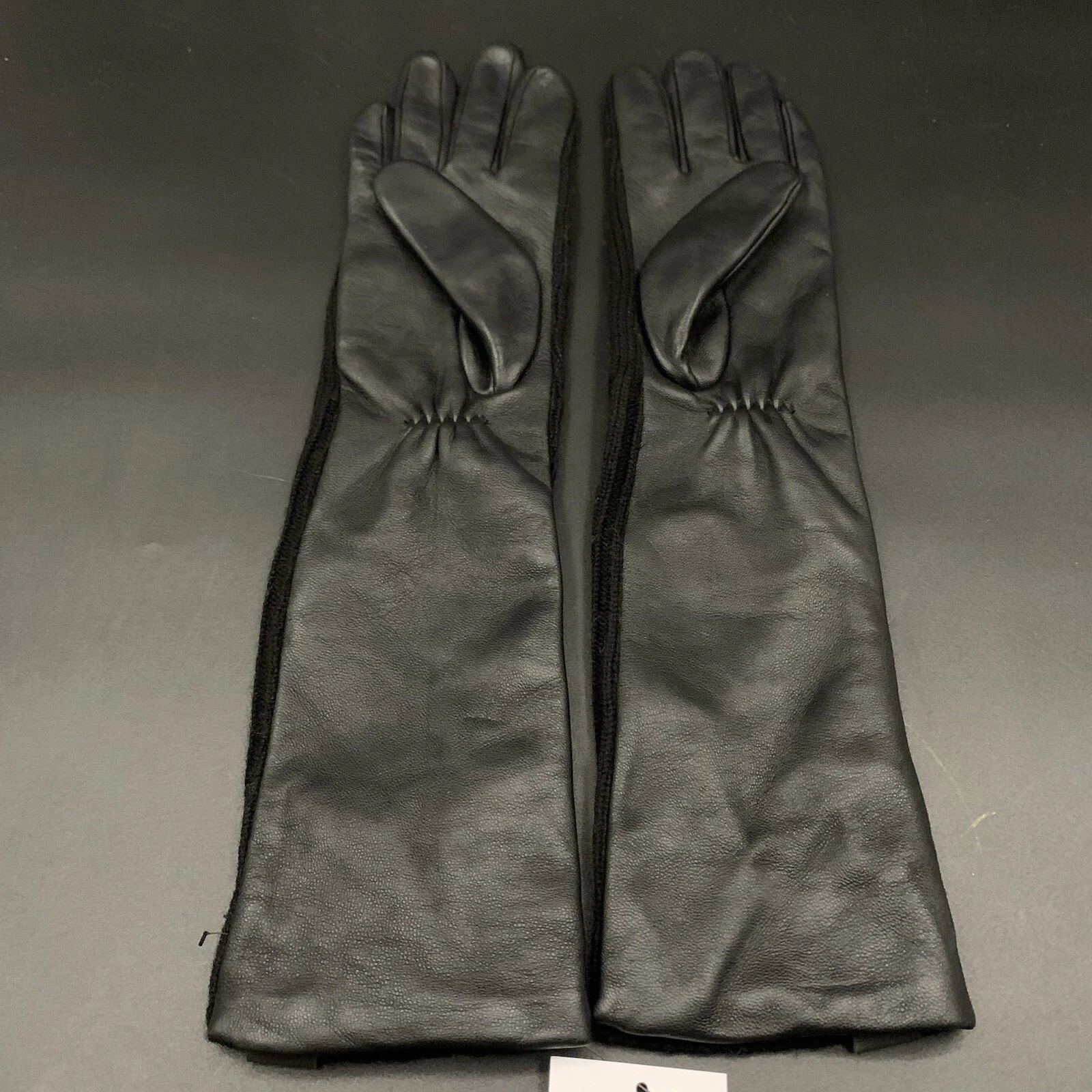 UGG LONG LEATHER GLOVE CONDUCTIVE LINED WOMENS M ~ BLACK