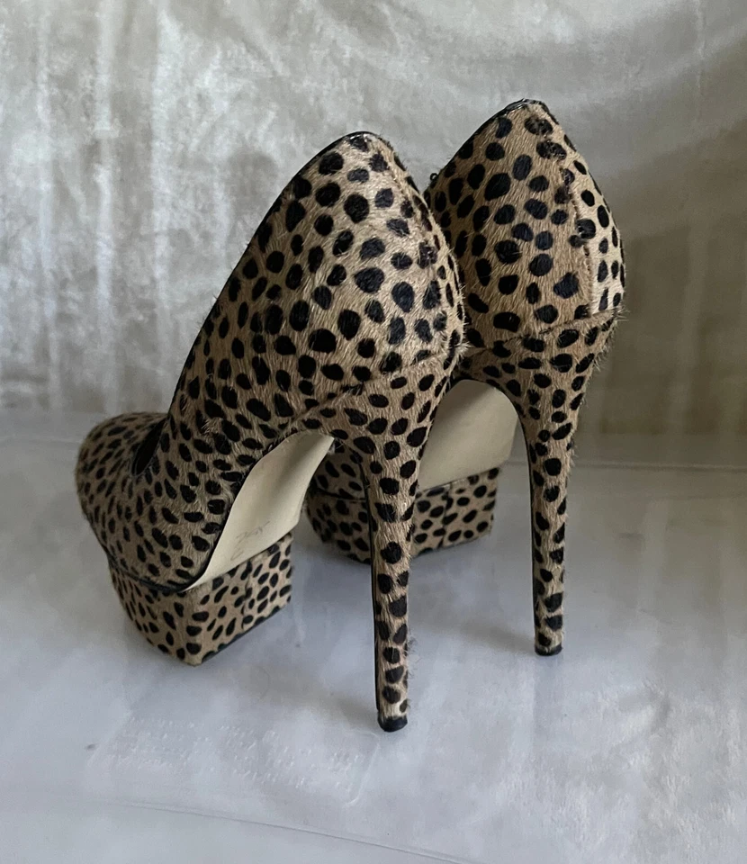 ZAPATO-ZAPATOS MUJER JESS COMO NUEVOS. TAMAÑO: 6,5M. LEOPARDO. CABELLO DE PONY. PLATAFORMA. TACONES Foto 3 de 4