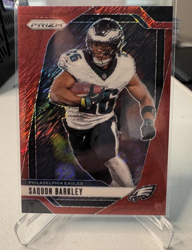 Saquon Barkley 2024 Panini Prizm Red Shimmer /35 #232 Eagles