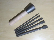 Italian Tungsten Tipped Stone Carving Lettering Chisel Set & Optional Hammer