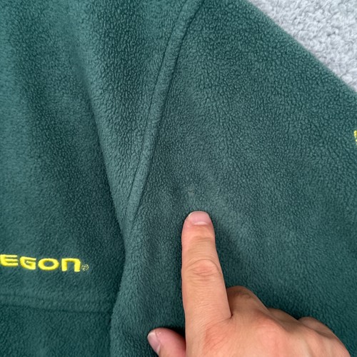 Columbia Oregon Ducks Men's Fleece Jacket Medium M Green Full Zip Pockets Warm - Picture 14 of 21