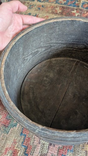 Antique Early Primitive Wood Grain Measure Dated 1868 Old Black Paint 11.5" - Picture 7 of 12