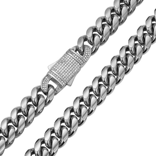 6-14mm Stainless Steel Miami Hip Hop Cuban Chain Necklace or Bracelet - Picture 6 of 10