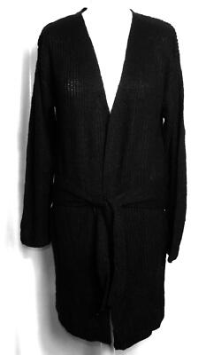 NEU EVELYN TAYLOR SCHWARZE KRAWATTE VORNE LONGLINE STRICKJACKE 10/12 14/16 16/18 #BG*