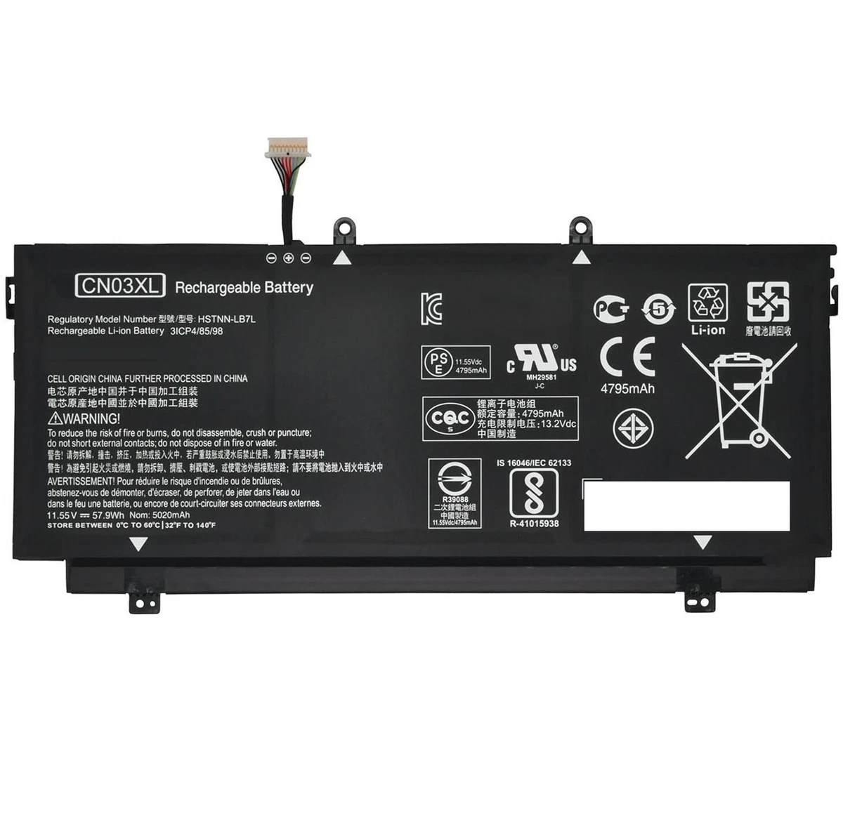 REPLACEMENT CN03XL BATTERY FOR HP ENVY 13-AB, 13T-AB 11.55V 58WH ...