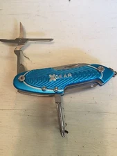 X Gear Blue Multi Tool Knife Folding Cork Screw Scissors Plus