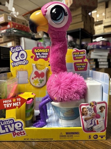 Little Live Pets Gotta Go Flamingo Toy that Sings & Poops | Bonus Food & Storage - Picture 2 of 2