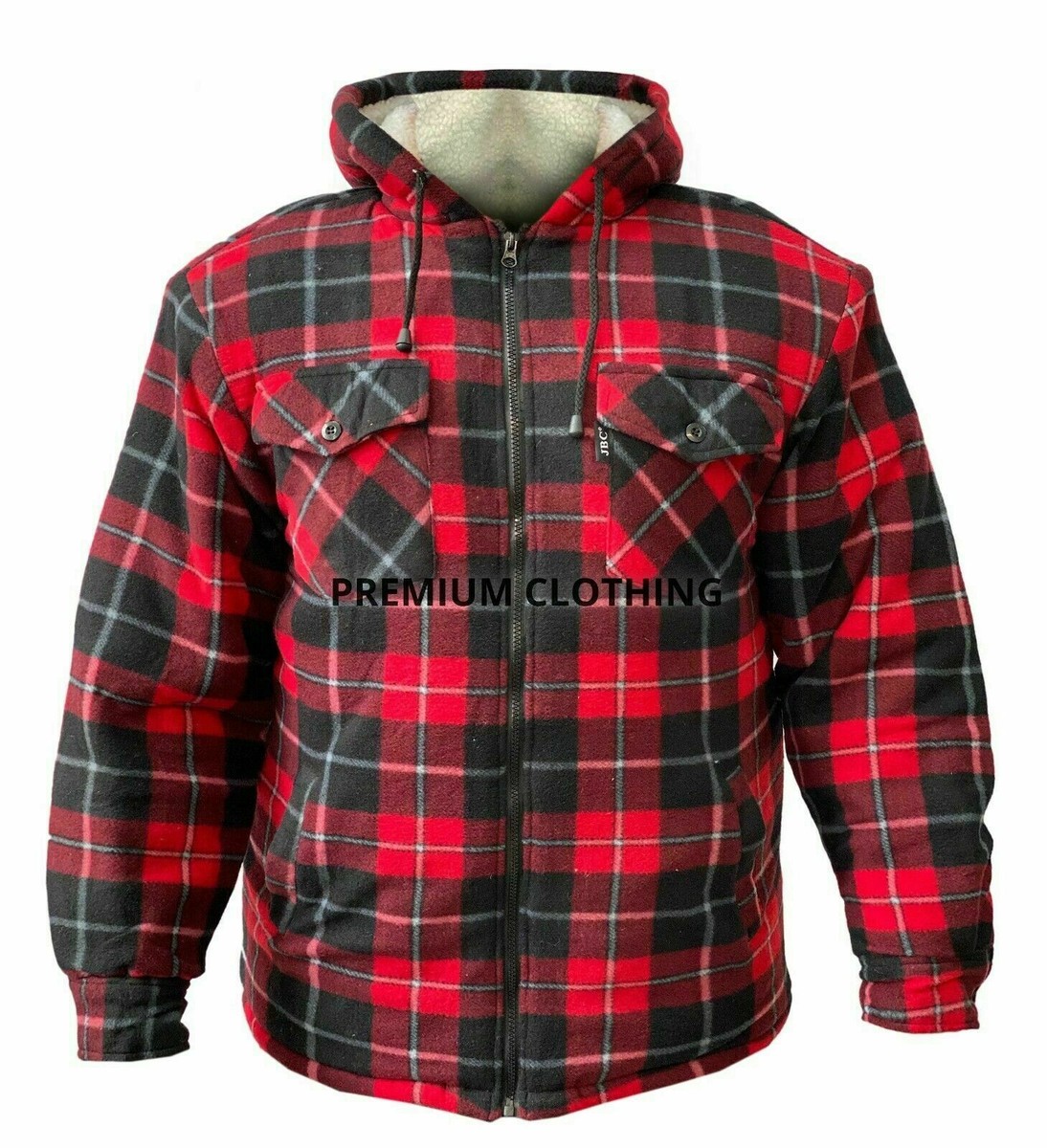 ジャケット・アウター T-LAMBERJACK Mens quilted Fleece Lined LUMBERJACK Work Flannel Jacket