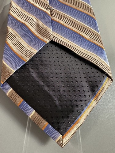 Joseph & Feiss Silk Tie Blue Brown Orange Striped Men Necktie - Picture 2 of 5