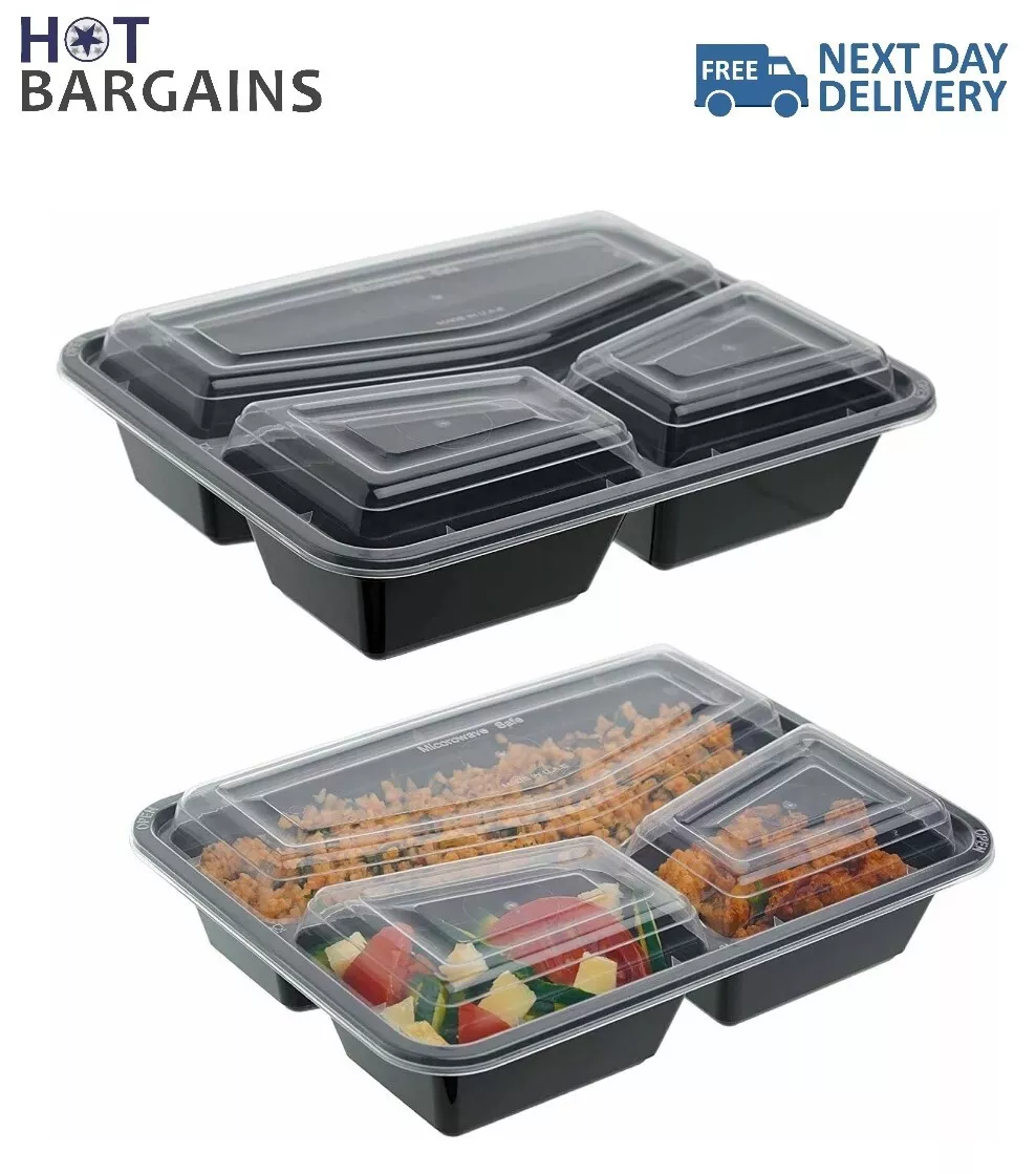 3 Compartment Food Containers Disposable - 3 Compartment Carry Out Box