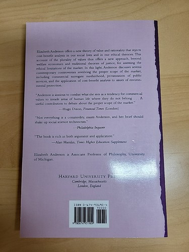 Value in Ethics and Economics by Elizabeth Anderson (1995, Trade Paperback) - Imagen 2 de 14